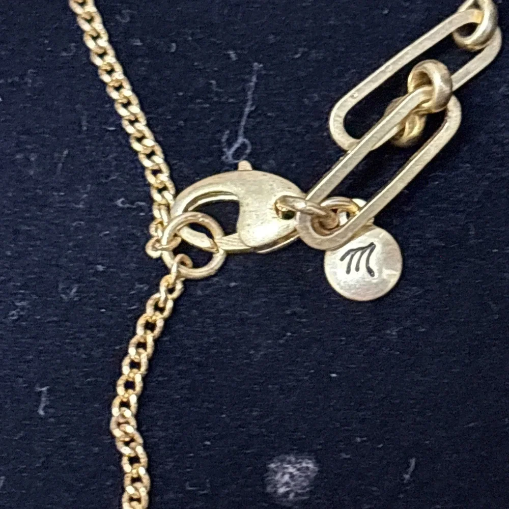 Madewell Paperclip Chain Necklace 16-18" Gold Tone Link Adjustable - Picture 3 of 5